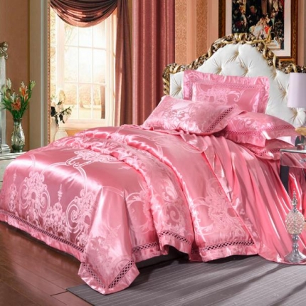 91家纺网 家纺一手货源 找家纺 （总）江南春 2019新款臻彩丝浮雕镂空提花套件