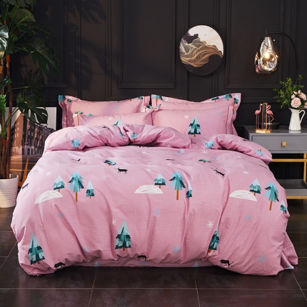 91家纺网 家纺一手货源 找家纺 （总）江南春 2019秋冬铂金棉纯棉加厚磨毛套件