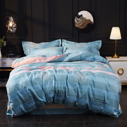 91家纺网 家纺一手货源 找家纺 （总）江南春 2019秋冬铂金棉纯棉加厚磨毛套件