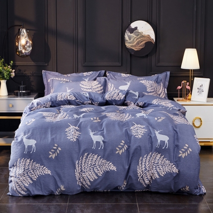 91家纺网 家纺一手货源 找家纺 （总）江南春 2019秋冬铂金棉纯棉加厚磨毛套件