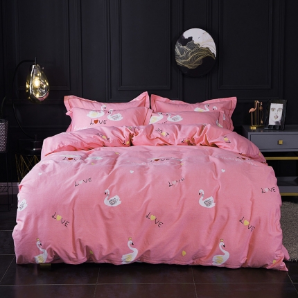 91家纺网 家纺一手货源 找家纺 （总）江南春 2019秋冬铂金棉纯棉加厚磨毛套件