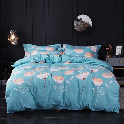 91家纺网 家纺一手货源 找家纺 （总）江南春 2019秋冬铂金棉纯棉加厚磨毛套件