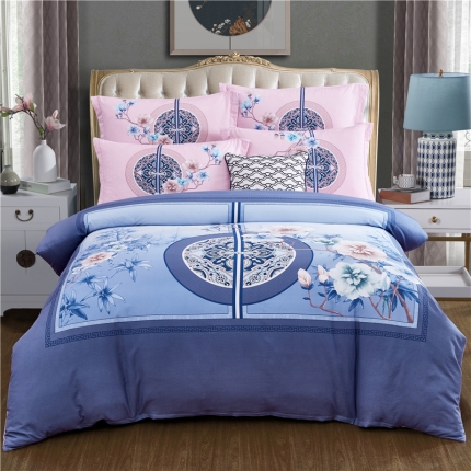 91家纺网 家纺一手货源 找家纺 （总）浩情国际 2019新款秋冬全棉加厚活性生态磨毛四件套