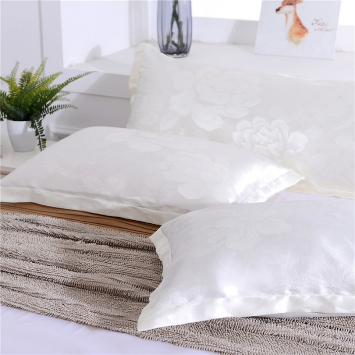 91家纺网 家纺一手货源 找家纺 喜相逢家纺 D25-仿真丝提花双人枕套 清新可人