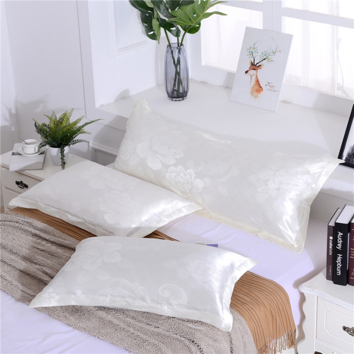 91家纺网 家纺一手货源 找家纺 喜相逢家纺 D25-仿真丝提花双人枕套 清新可人