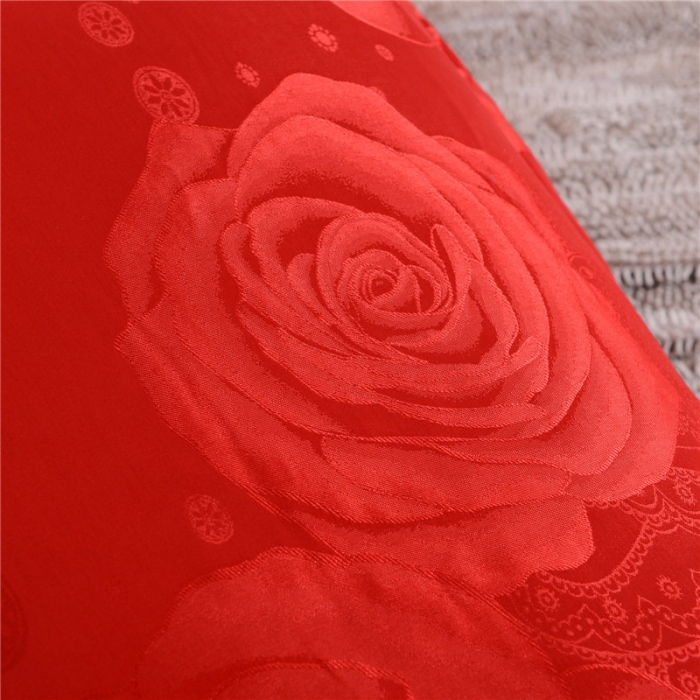 91家纺网 家纺一手货源 找家纺 喜相逢家纺 D25-仿真丝提花双人枕套 红烛夜色