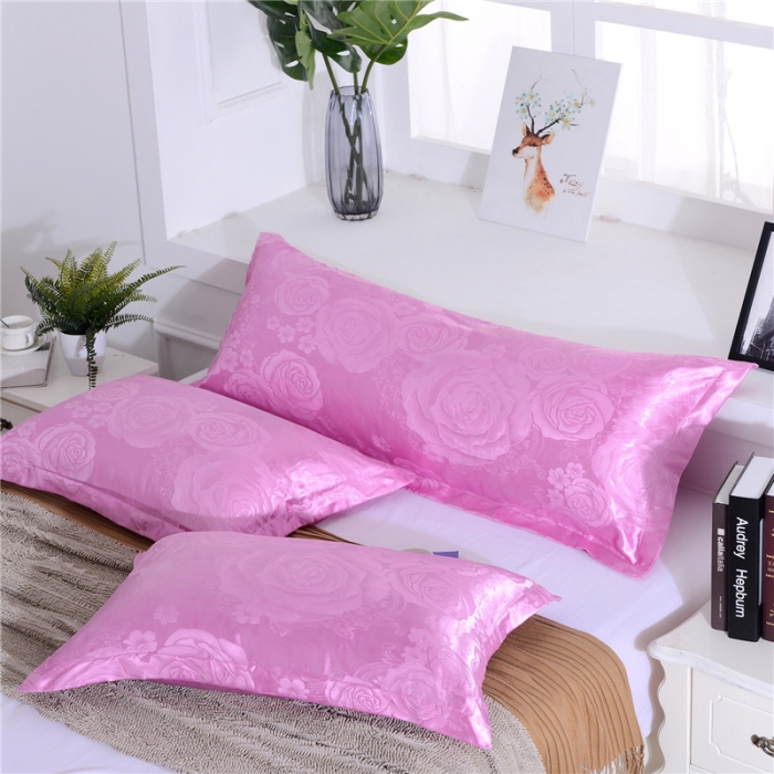 91家纺网 家纺一手货源 找家纺 喜相逢家纺 D25-仿真丝提花双人枕套 锦绣佳人