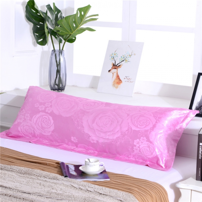 91家纺网 家纺一手货源 找家纺 喜相逢家纺 D25-仿真丝提花双人枕套 锦绣佳人