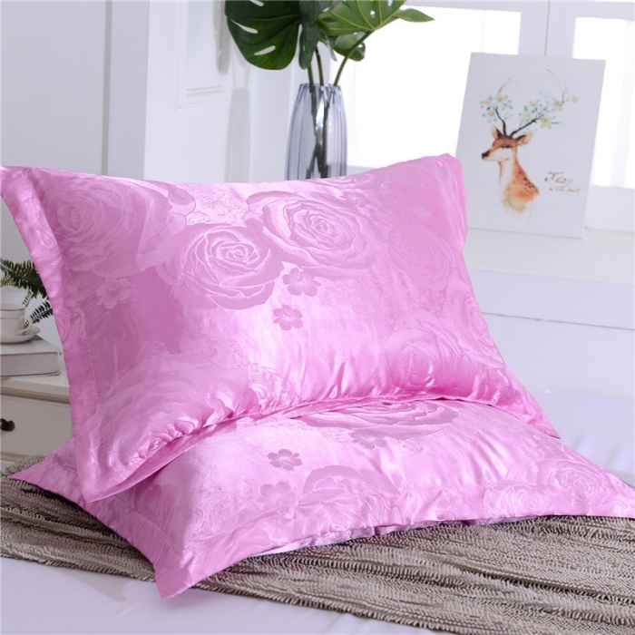 91家纺网 家纺一手货源 找家纺 喜相逢家纺 D25-仿真丝提花双人枕套 锦绣佳人