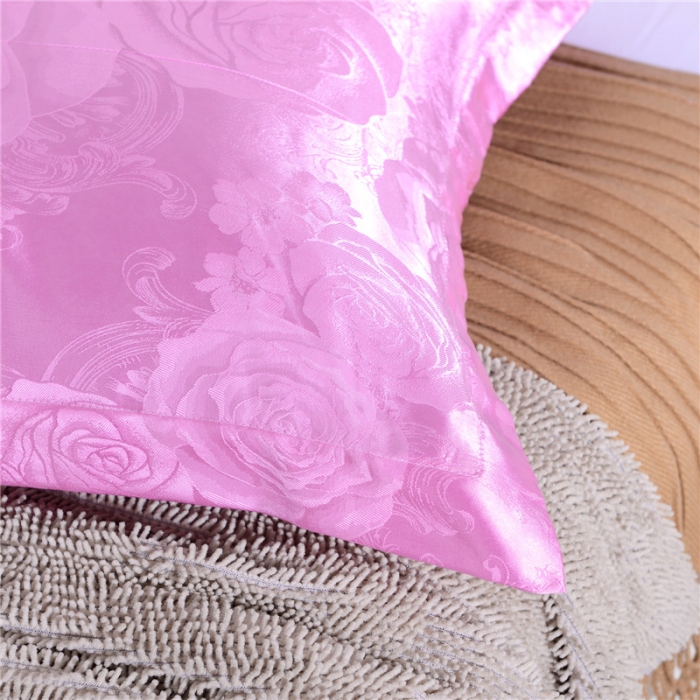 91家纺网 家纺一手货源 找家纺 喜相逢家纺 D25-仿真丝提花双人枕套 锦绣佳人