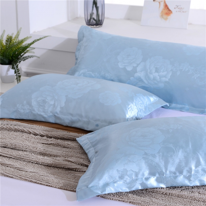 91家纺网 家纺一手货源 找家纺 喜相逢家纺 D25-仿真丝提花双人枕套 克里斯汀