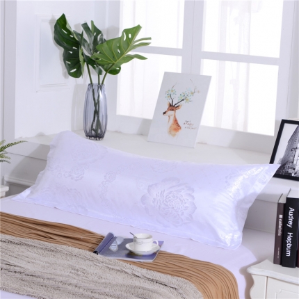 喜相逢家纺 D25-仿真丝提花双人枕套 清水芙蓉