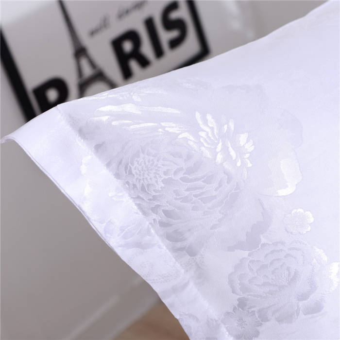 91家纺网 家纺一手货源 找家纺 喜相逢家纺 D25-仿真丝提花双人枕套 清水芙蓉