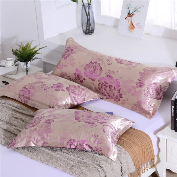 91家纺网 家纺一手货源 找家纺 喜相逢家纺 D25-仿真丝提花双人枕套 克罗蒂娜