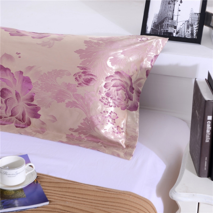 91家纺网 家纺一手货源 找家纺 喜相逢家纺 D25-仿真丝提花双人枕套 克罗蒂娜