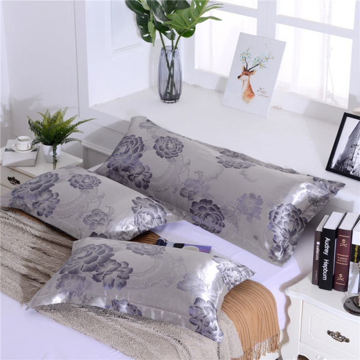 91家纺网 家纺一手货源 找家纺 喜相逢家纺 D25-仿真丝提花双人枕套 瓦尔塞丝