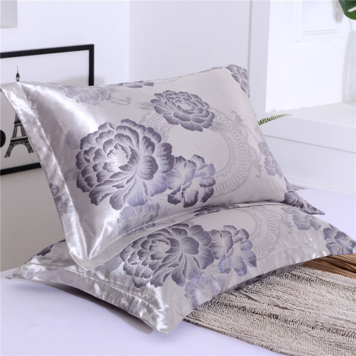 91家纺网 家纺一手货源 找家纺 喜相逢家纺 D25-仿真丝提花双人枕套 瓦尔塞丝