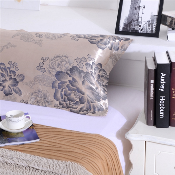 91家纺网 家纺一手货源 找家纺 喜相逢家纺 D25-仿真丝提花双人枕套 雅诺丽娅