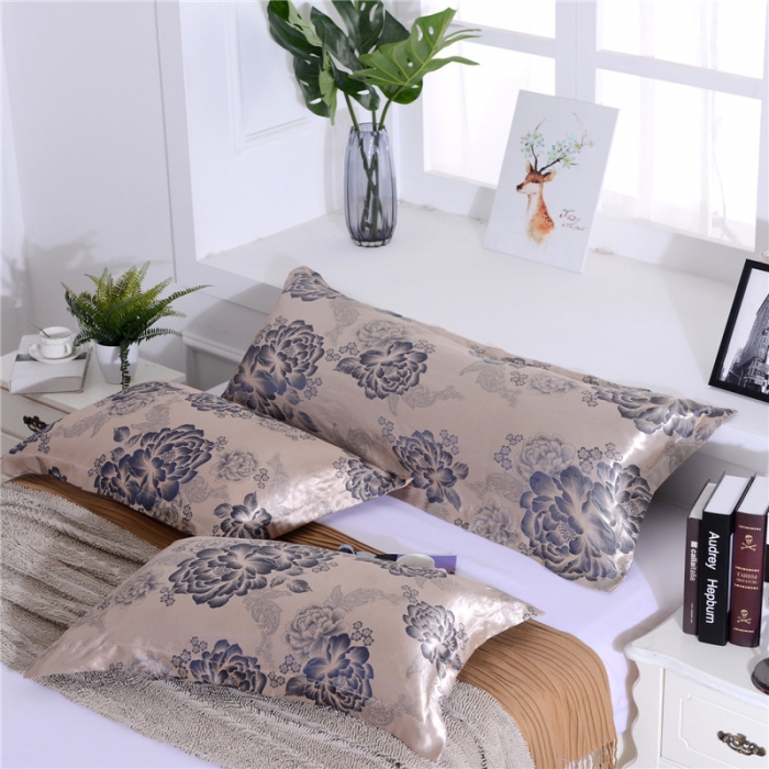 91家纺网 家纺一手货源 找家纺 喜相逢家纺 D25-仿真丝提花双人枕套 雅诺丽娅