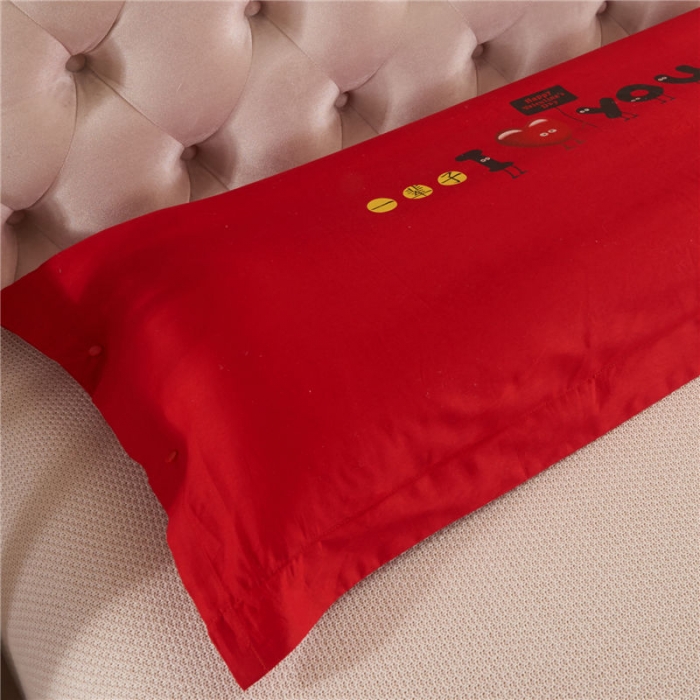 91家纺网 家纺一手货源 找家纺 （总） 喜相逢 13372定位花型枕套婚庆系列 爱你一辈子