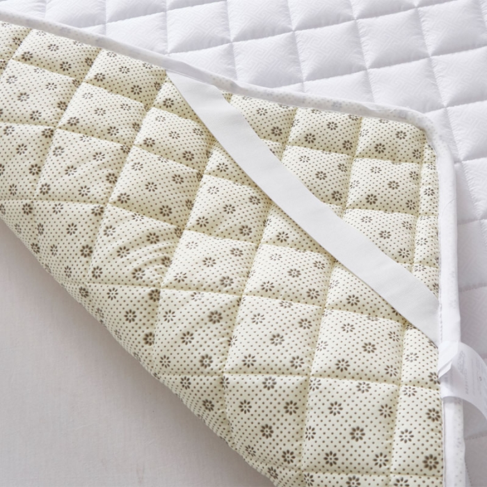 91家纺网 家纺一手货源 找家纺 丽诺床垫床垫 2019纯色压花防滑床褥-白