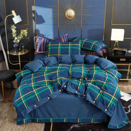 91家纺网 家纺一手货源 找家纺 桂雅居家纺 2019新款秋冬纯棉色织绒纽扣款绒四件套 特斯诺