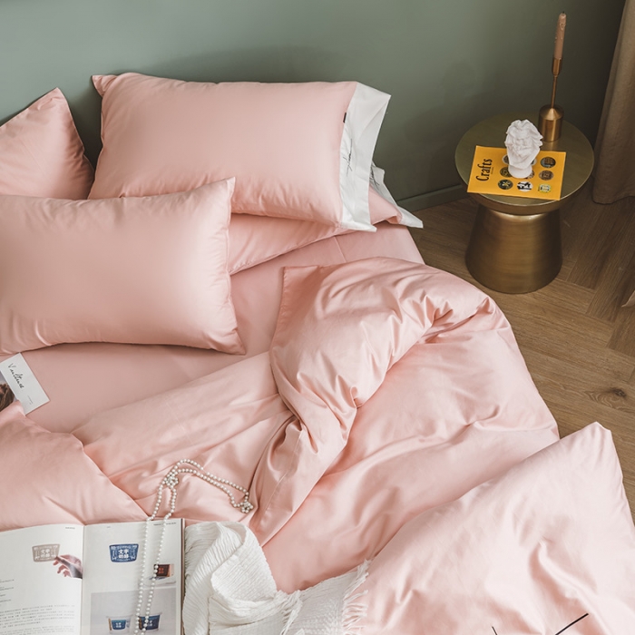 91家纺网 家纺一手货源 找家纺 狠狠爱 60支长绒棉绣花摩登系列套件 豆沙玉