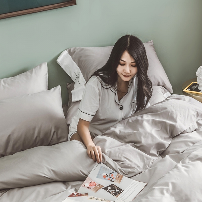 91家纺网 家纺一手货源 找家纺 狠狠爱 60支长绒棉绣花摩登系列套件 绅士灰