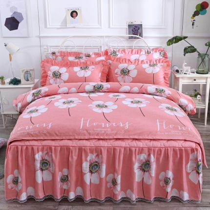 91家纺网 家纺一手货源 找家纺 （总）艾裙海 2019新款斜纹120g夹棉床裙四件套