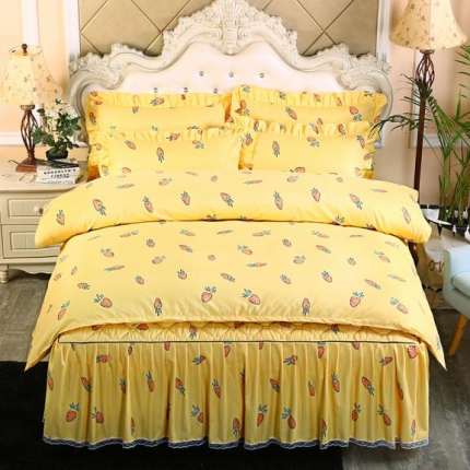 91家纺网 家纺一手货源 找家纺 （总）艾裙海 2019新款斜纹120g夹棉床裙四件套