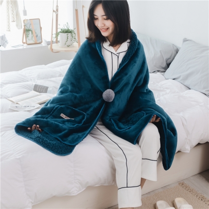 91家纺网 家纺一手货源 找家纺 静家居 直播引流利器-多功能懒人毯 紫灰色