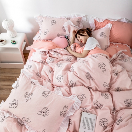 91家纺网 家纺一手货源 找家纺 （总）静家居 2019韩式公主风四件套床单款