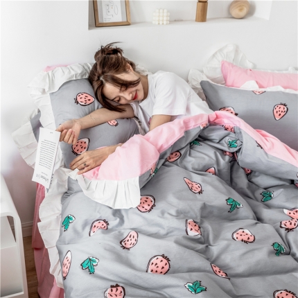 91家纺网 家纺一手货源 找家纺 （总）静家居 2019韩式公主风四件套床单款