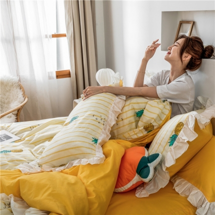 91家纺网 家纺一手货源 找家纺 （总）静家居 2019韩式公主风四件套床单款