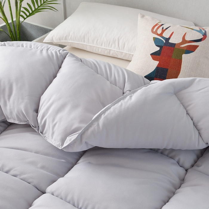 91家纺网 家纺一手货源 找家纺 德芙纯色羽丝被酒店被子被芯冬被春秋被全尺寸多规格 灰色