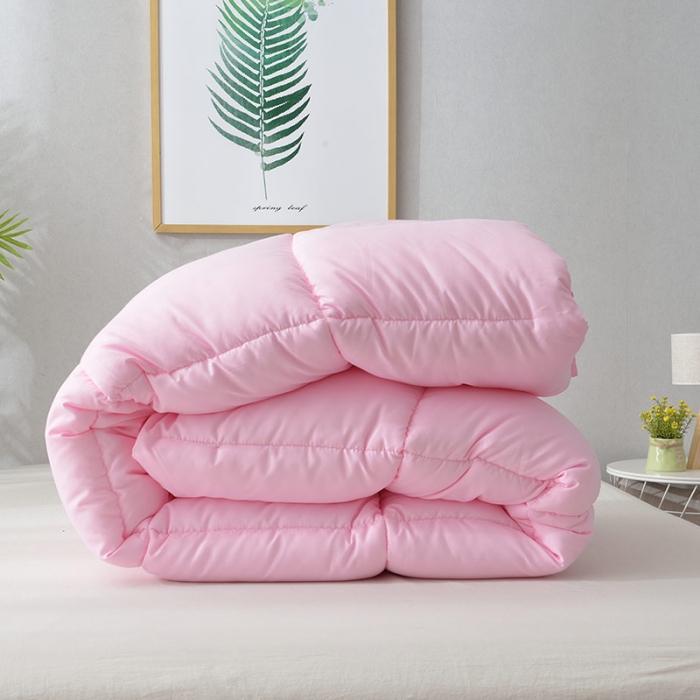 91家纺网 家纺一手货源 找家纺 德芙纯色羽丝被酒店被子被芯冬被春秋被全尺寸多规格粉色