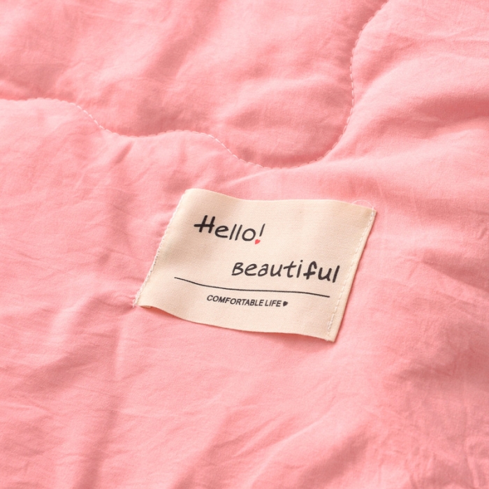 91家纺网 家纺一手货源 找家纺 德芙家纺 2019新款纯色水洗夏被 西瓜红