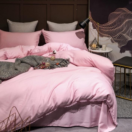 91家纺网 家纺一手货源 找家纺 馨蕊家居 天丝棉麻四件套 邂逅-樱花粉