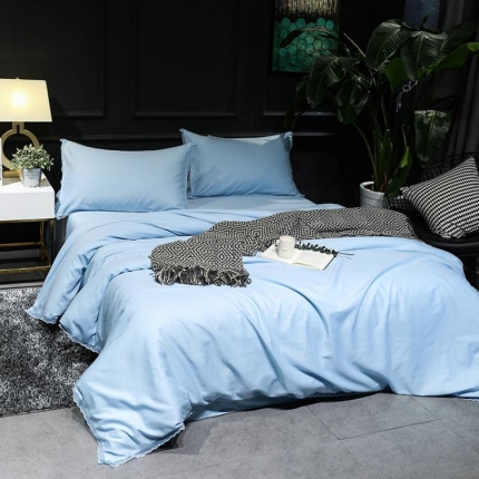 馨蕊家居 天丝棉麻四件套邂逅-天真蓝