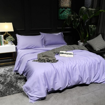 馨蕊家居 天丝棉麻四件套 邂逅-薰衣草紫