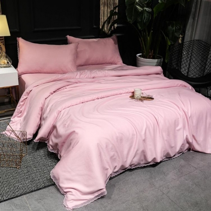 馨蕊家居 天丝棉麻四件套 邂逅-优雅粉