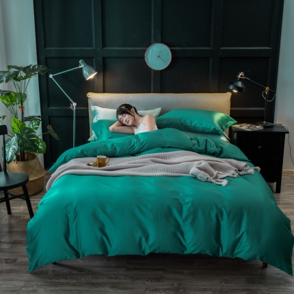 91家纺网 家纺一手货源 找家纺 馨蕊家居 60长绒棉纯色款深色系松柏绿