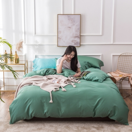 91家纺网 家纺一手货源 找家纺 馨蕊家居 60长绒棉纯色款浅色系雅绿