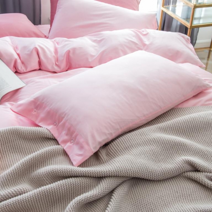 91家纺网 家纺一手货源 找家纺 馨蕊家居 60长绒棉纯色款浅色系优雅粉