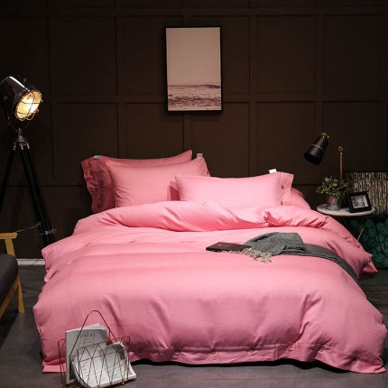 91家纺网 家纺一手货源 找家纺 馨蕊家居 2018秋冬新品纯棉色织磨毛（人字尼）藕荷