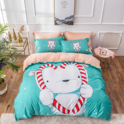 91家纺网 家纺一手货源 找家纺 （总）馨蕊家居 2018秋冬新品印花棉加绒四件套