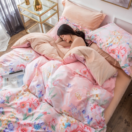 馨蕊家居 2018秋冬新品印花棉加绒四件套 靓丽花季