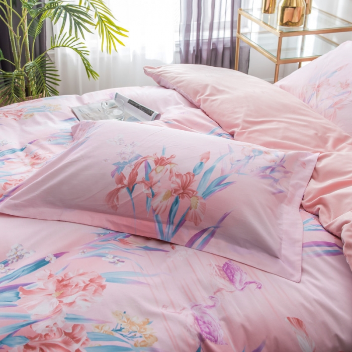 91家纺网 家纺一手货源 找家纺 馨蕊家居 2018秋冬新品印花棉加绒四件套 清雅芬芳