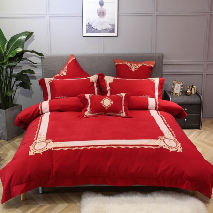 91家纺网 家纺一手货源 找家纺 （总）馨蕊家居 2018新款60磨毛绣花系列四件套