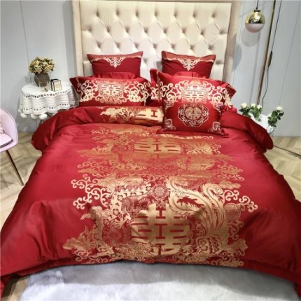 91家纺网 家纺一手货源 找家纺 （总）馨蕊家居 2018新款100支高精密婚庆系列四件套